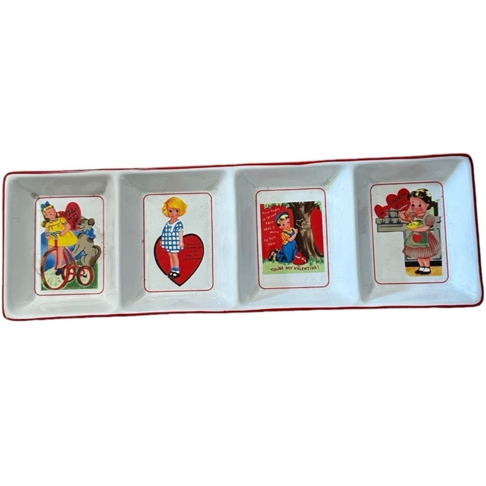 ROSANNA Vintage Valentine's Day 4 SECTION DIVIDED TRAY